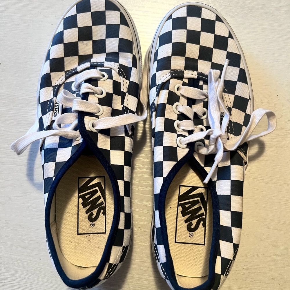 Vans Kids Checkered Sneakers - Black and White